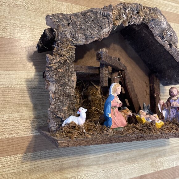 Vintage Italian Nativity Set Christmas Manger Scene Figures Made In Italy - Picture 3 of 16